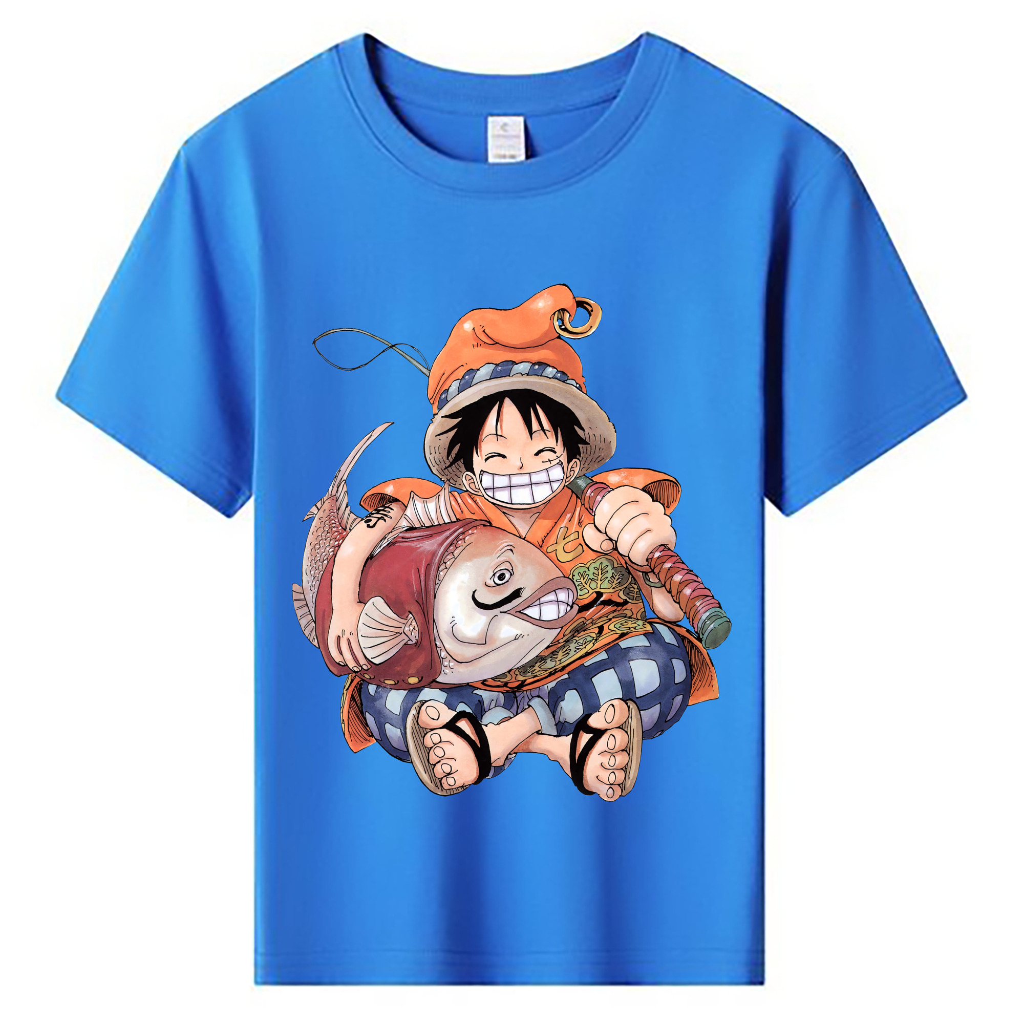 ワンピース モンキー・D・ルフィ ONE PIECE Monkey D. Luffy 綿100％キッズTシャツ（フロントプリント）